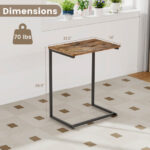 Rustic C Shaped Side Table with Adjustable Pads 12 Rustic C Shaped Side Table with Adjustable Pads