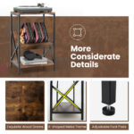 Rustic Industrial 3-Tier Side Table with V-Shaped Bookshelf 13 Rustic Industrial 3-Tier Side Table with V-Shaped Bookshelf