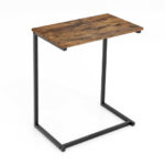 Rustic C Shaped Side Table with Adjustable Pads 10 Rustic C Shaped Side Table with Adjustable Pads