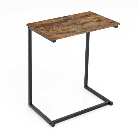 Rustic C Shaped Side Table with Adjustable Pads 3 Rustic C Shaped Side Table with Adjustable Pads - Image 3