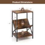 Rustic Industrial 3-Tier Side Table with V-Shaped Bookshelf 12 Rustic Industrial 3-Tier Side Table with V-Shaped Bookshelf