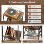 Rustic Industrial 3-Tier Side Table with V-Shaped Bookshelf 14 Rustic Industrial 3-Tier Side Table with V-Shaped Bookshelf