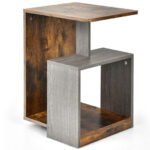 3 Tier End Table with Open Storage Shelf for Living Room
