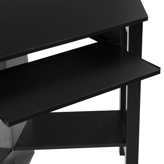 Space-Saving Wooden Corner Desk with Drawer and Storage Shelves 6 Space-Saving Wooden Corner Desk with Drawer and Storage Shelves - Image 6