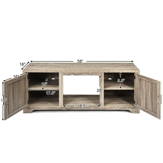 65 Inch Wooden TV Stand with Adjustable Shelves and Doors 4 65 Inch Wooden TV Stand with Adjustable Shelves and Doors - Image 4