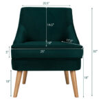 Mid Century Velvet Accent Chair with Rubber Wood Legs 12 Mid Century Velvet Accent Chair with Rubber Wood Legs