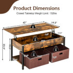 Lift Top Coffee Table with Storage Drawers and Hidden Compartment 25 Lift Top Coffee Table with Storage Drawers and Hidden Compartment