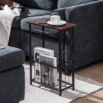 Narrow Side Table with Storage Basket and Removable Rack 13 Narrow Side Table with Storage Basket and Removable Rack