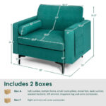 Peacock Blue Modular Accent Chair with Bolster and Storage Pocket 11 Peacock Blue Modular Accent Chair with Bolster and Storage Pocket