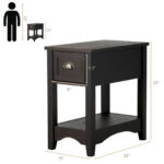 Compact Retro Side Table with Drawer and Bottom Shelf 11 Compact Retro Side Table with Drawer and Bottom Shelf