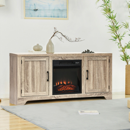65 Inch Wooden TV Stand with Adjustable Shelves and Doors 6 65 Inch Wooden TV Stand with Adjustable Shelves and Doors - Image 6