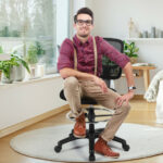 Ergonomic Adjustable Height Mesh Office Chair with Footrest