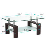 Modern Tempered Glass Coffee Table with Shelf and Storage 33 Modern Tempered Glass Coffee Table with Shelf and Storage
