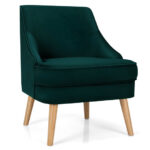 Mid Century Velvet Accent Chair with Rubber Wood Legs 10 Mid Century Velvet Accent Chair with Rubber Wood Legs