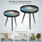 Nesting End Tables with Wooden Tray Top and Steel Legs (Set of 2) 12 Nesting End Tables with Wooden Tray Top and Steel Legs (Set of 2)