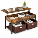 Lift Top Coffee Table with Storage Drawers and Hidden Compartment 24 Lift Top Coffee Table with Storage Drawers and Hidden Compartment