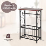 Narrow Side Table with Storage Basket and Removable Rack 11 Narrow Side Table with Storage Basket and Removable Rack