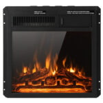 Adjustable Flame Electric Fireplace Insert with Heater and Remote Control