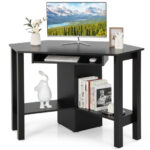Space-Saving Wooden Corner Desk with Drawer and Storage Shelves 25 Space-Saving Wooden Corner Desk with Drawer and Storage Shelves