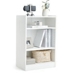 3-Tier Adjustable Shelf Bookcase with Anti-Tip Design for Storage