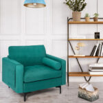 Peacock Blue Modular Accent Chair with Bolster and Storage Pocket 13 Peacock Blue Modular Accent Chair with Bolster and Storage Pocket