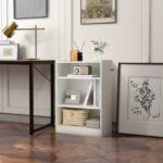 3-Tier Adjustable Shelf Bookcase with Anti-Tip Design for Storage