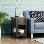 Compact Retro Side Table with Drawer and Bottom Shelf 8 Compact Retro Side Table with Drawer and Bottom Shelf