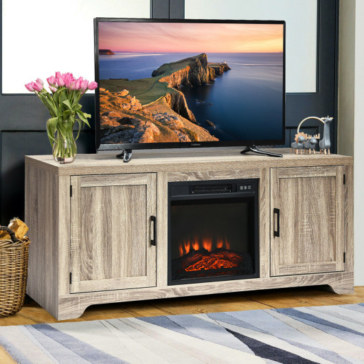 65 Inch Wooden TV Stand with Adjustable Shelves and Doors 7 65 Inch Wooden TV Stand with Adjustable Shelves and Doors - Image 7