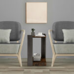 2 Tier End Table with Open Storage Shelf for Small Spaces