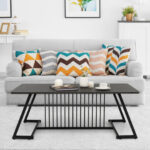 Modern Black Coffee Table with Faux Marble Top and Steel Base 13 Modern Black Coffee Table with Faux Marble Top and Steel Base