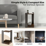 2 Tier End Table with Open Storage Shelf for Small Spaces