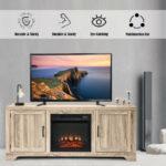 65 Inch Wooden TV Stand with Adjustable Shelves and Doors 9 65 Inch Wooden TV Stand with Adjustable Shelves and Doors