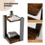 2 Tier End Table with Open Storage Shelf for Small Spaces