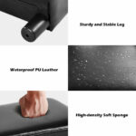PU Leather Rectangular Ottoman Footstool with Sturdy Wood Frame 26 PU Leather Rectangular Ottoman Footstool with Sturdy Wood Frame