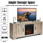 65 Inch Wooden TV Stand with Adjustable Shelves and Doors 12 65 Inch Wooden TV Stand with Adjustable Shelves and Doors