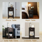 Compact Retro Side Table with Drawer and Bottom Shelf 9 Compact Retro Side Table with Drawer and Bottom Shelf