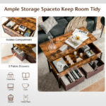 Lift Top Coffee Table with Storage Drawers and Hidden Compartment 26 Lift Top Coffee Table with Storage Drawers and Hidden Compartment