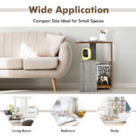3 Tier End Table with Open Storage Shelf for Living Room