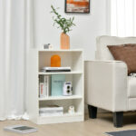 3-Tier Adjustable Shelf Bookcase with Anti-Tip Design for Storage