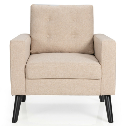 Mid Century Upholstered Armchair with Button Tufted Back 6 Mid Century Upholstered Armchair with Button Tufted Back - Image 6