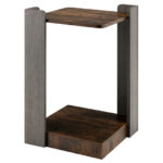 2 Tier End Table with Open Storage Shelf for Small Spaces