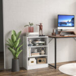 3-Tier Adjustable Shelf Bookcase with Anti-Tip Design for Storage