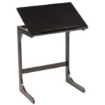 Adjustable C Shape End Table with Tilting Top Brown 10 Adjustable C Shape End Table with Tilting Top Brown