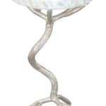 Modern White Marble Top Side Table with Silver Cast Frame 9 Modern White Marble Top Side Table with Silver Cast Frame