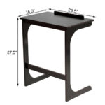 Adjustable C Shape End Table with Tilting Top Brown 12 Adjustable C Shape End Table with Tilting Top Brown