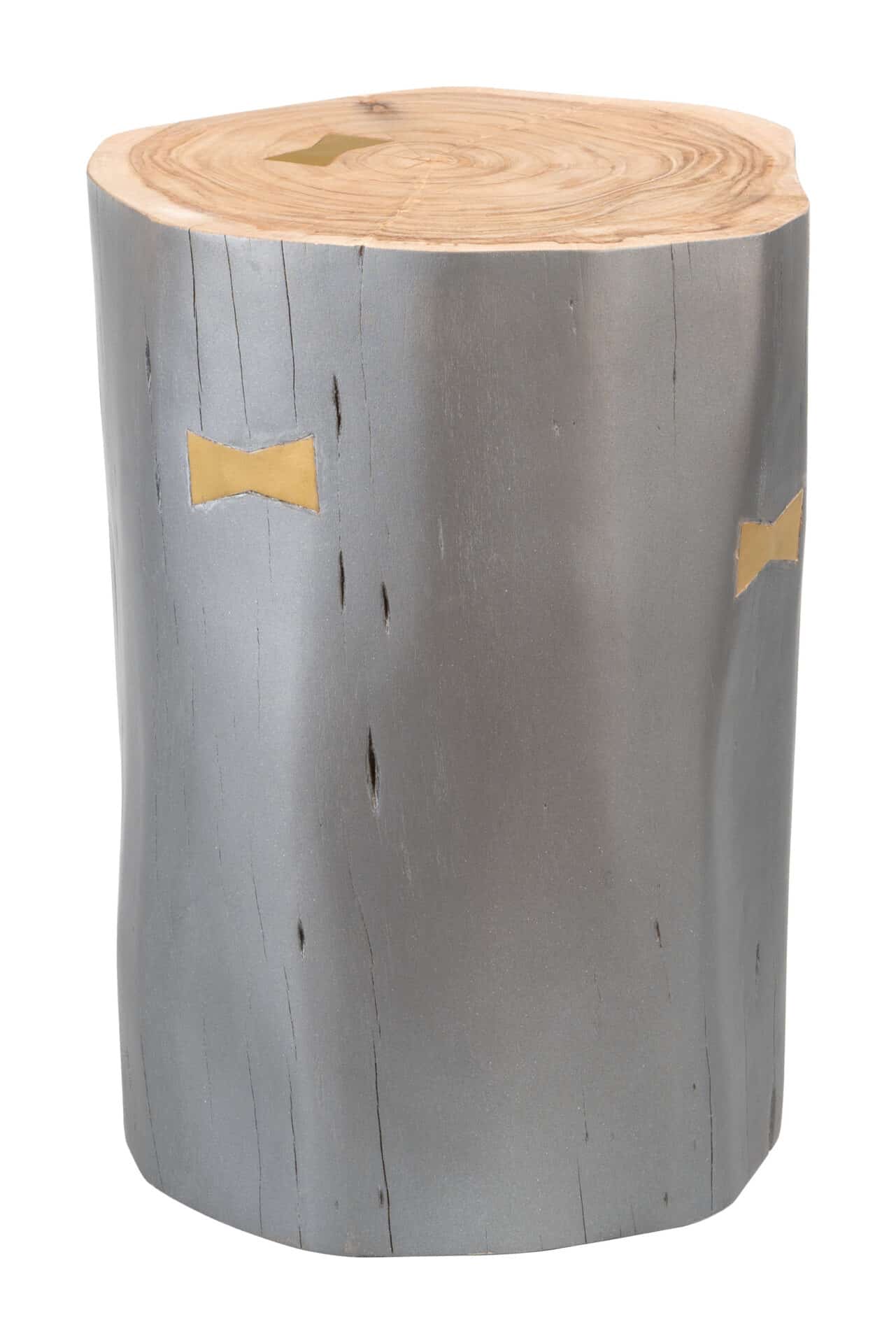 Modern Acacia Wood End Table with Rubber Feet – Gray 1 Modern Acacia Wood End Table with Rubber Feet – Gray