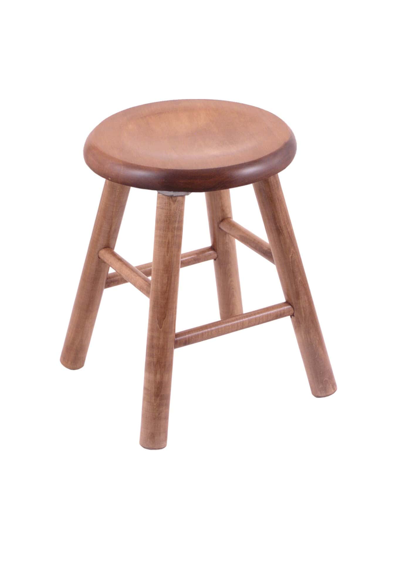 Saddle Dish 18-Inch Backless Swivel Vanity Stool with Medium Finish, Smooth Maple Leg, and Saddle Dish Seat 1 Saddle Dish 18-Inch Backless Swivel Vanity Stool with Medium Finish, Smooth Maple Leg, and Saddle Dish Seat