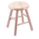Saddle Dish 18-Inch Backless Swivel Vanity Stool with Natural Finish, Smooth Maple Leg, and Saddle Dish Seat