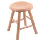 Saddle Dish 18-Inch Backless Swivel Vanity Stool with Natural Finish, Smooth Oak Leg, and Saddle Dish Seat