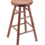 Saddle Dish 30-Inch Backless Swivel Bar Stool with Medium Finish, Smooth Maple Leg, and Saddle Dish Seat